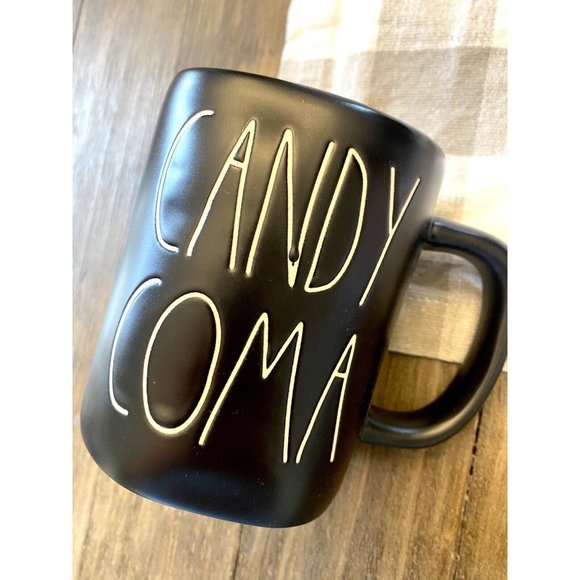 NEW Rae Dunn Halloween Mug “CANDY CORN” Black Orange HTF Ceramic Farmhou… - Picture 2 of 5